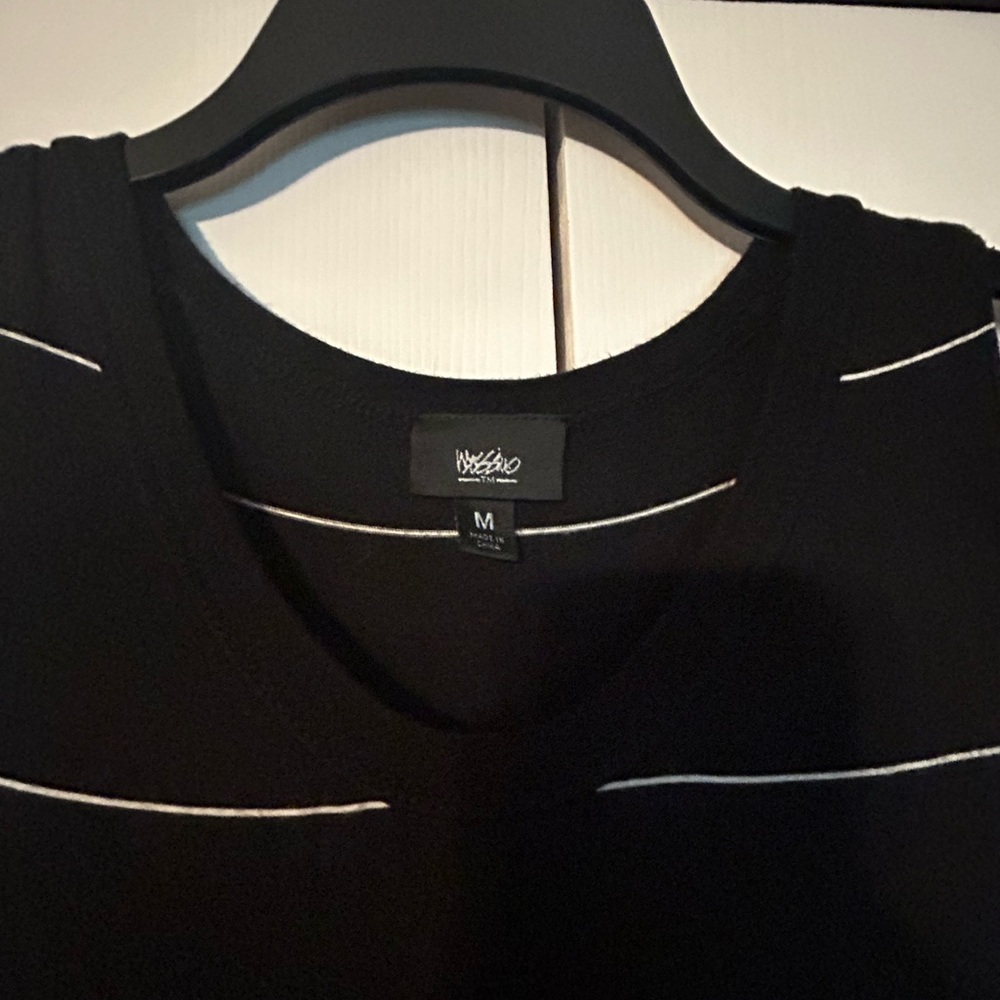 Mossimo Asymmetrical Sleeveless Black and White Striped Dress - Size Medium